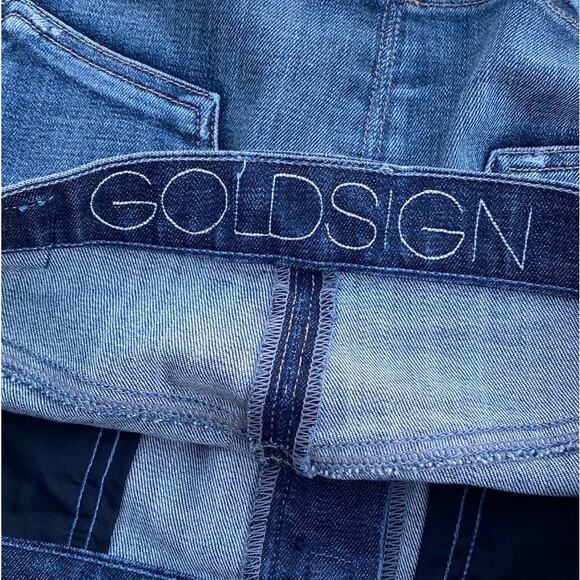 New Goldsign Blitz Embroidered Distressed Button Fly Jean Denim Mini Skirt 27 - Picture 14 of 14